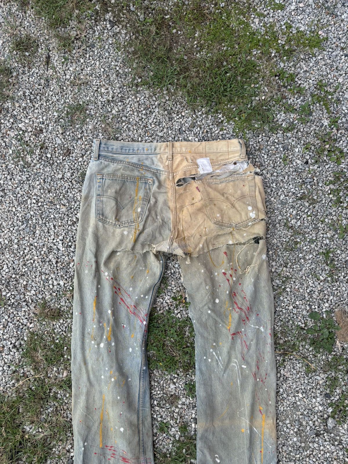 Levi's 🔥LEVIS 501🇺🇸 MADE IN USA THRASHED DISTRESS RIPPED DENIM Size US 36 / EU 52 - 6 Thumbnail