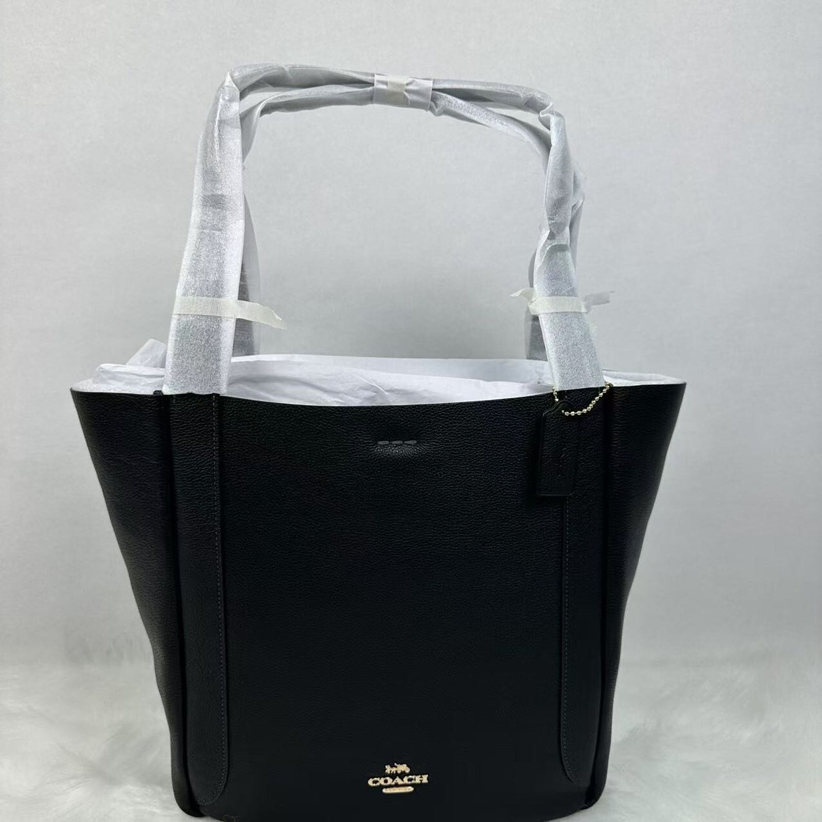 Coach Hadley Tote Bag In Leather Gold /black Cv996 NWT in Brown, Women's