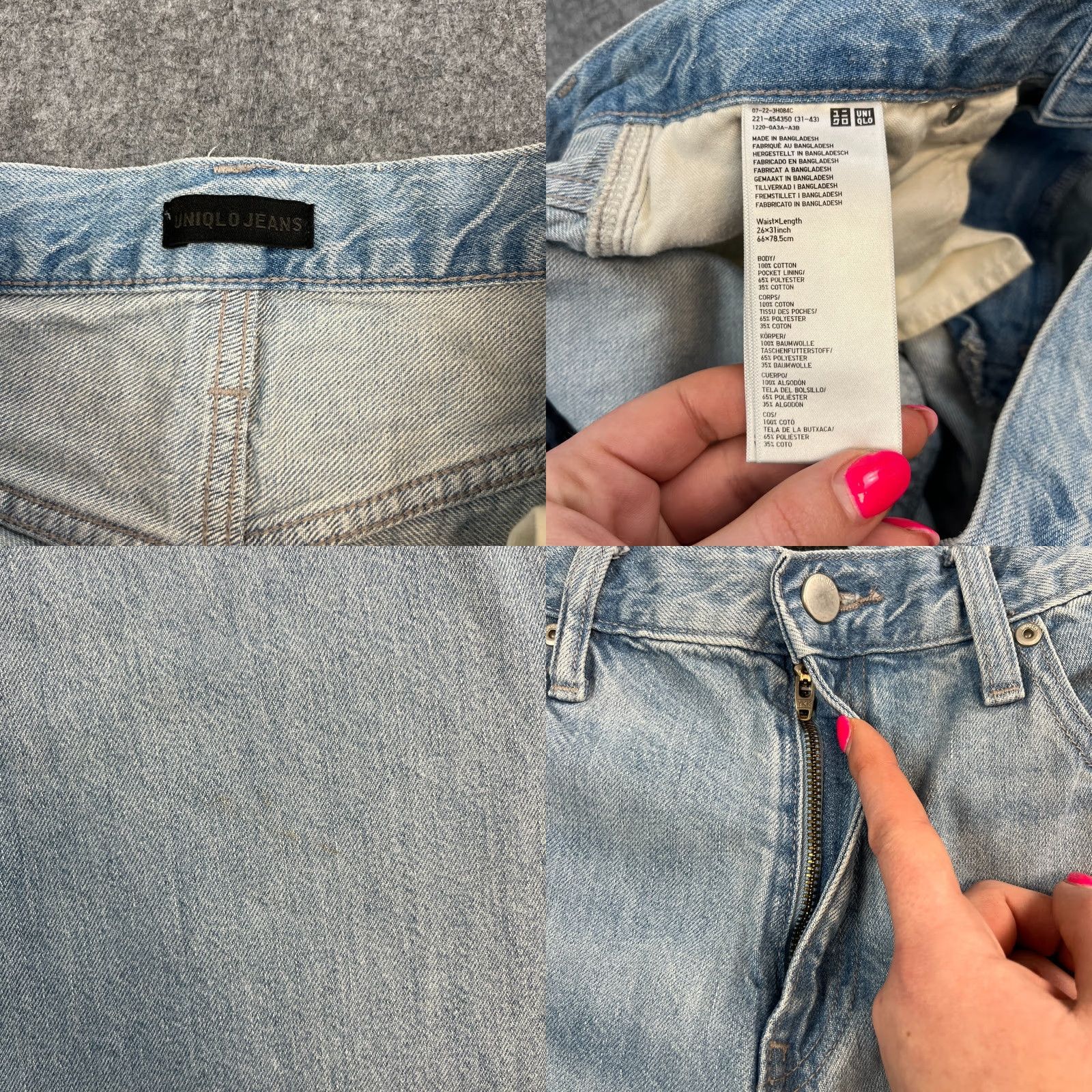 Uniqlo Uniqlo Jeans Baggy Wide-Leg 26 31 Light Wash Blue 100% Cotton Womens Size 6 Regular Size 28" / US 6 / IT 42 - 8 Thumbnail