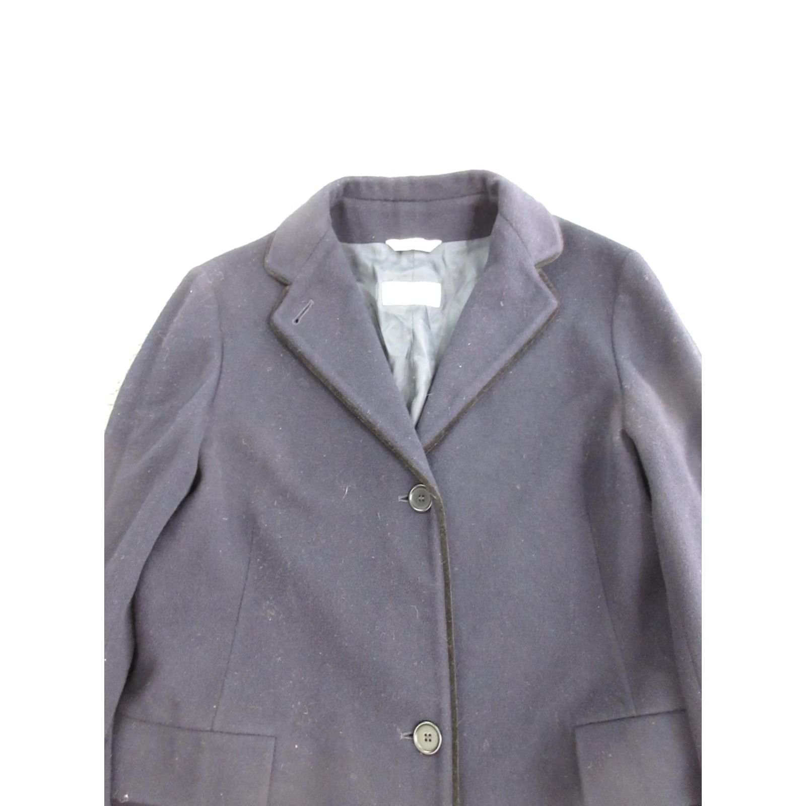 Vintage BARNEYS NEW YORK Coat Womens 42 Navy Wool Cashmere Classic Overcoat Lined Size US XS / EU 42 / 0 - 2 Thumbnail
