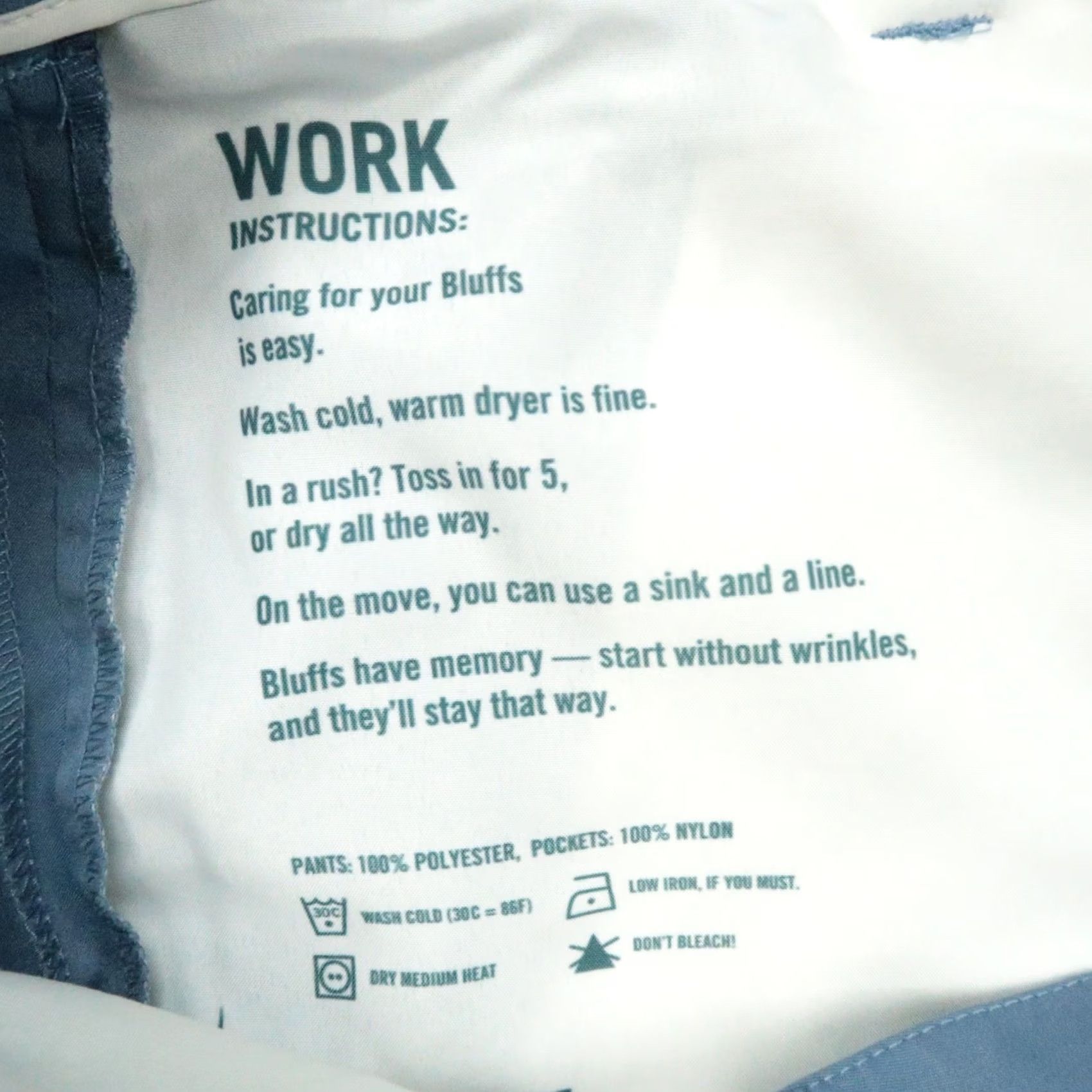 Vintage Bluffworks Mens Pants Blue Chino Travel Workwear Size US 37 - 6 Thumbnail