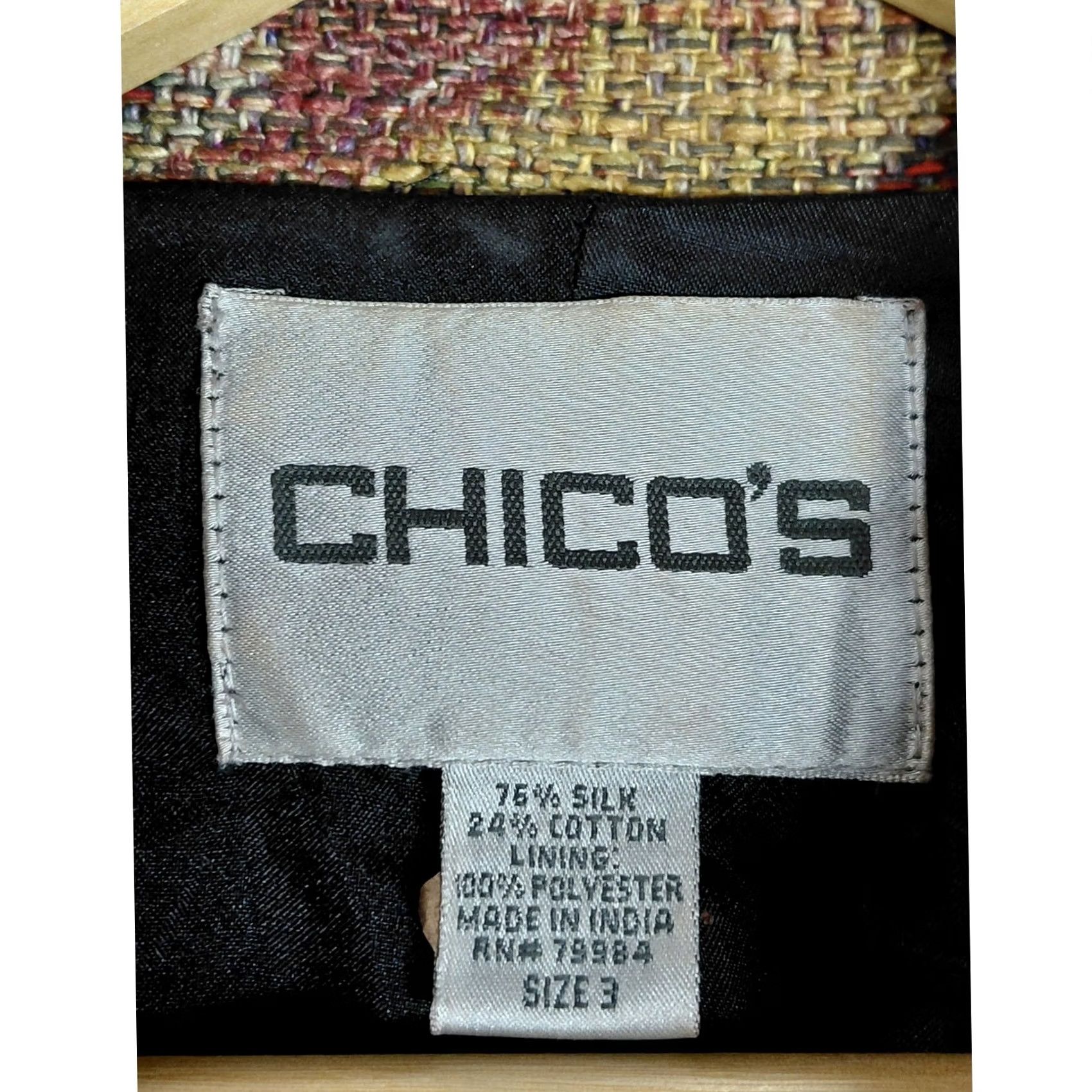 Vintage Chico's Floral Jacket Brown Silk Blend Long Sleeve Women 3 Fringe Layered Lightweight Woven Vintage No Size XS / US 0-2 / IT 36-38 - 3 Thumbnail