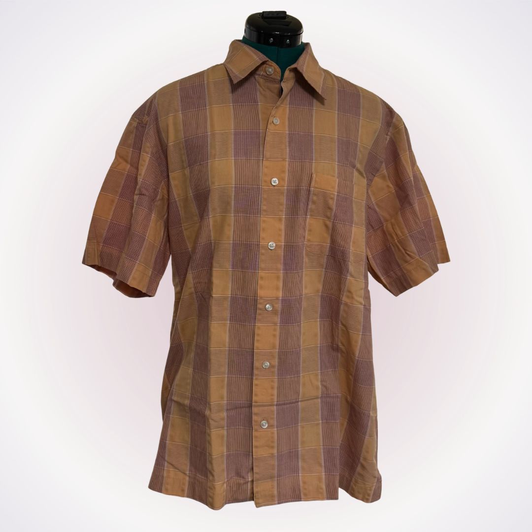 Van Heusen Van Heusen Tan Plaid Button-Up Shirt | Sz M Size US M / EU 48-50 / 2 - 1 Thumbnail