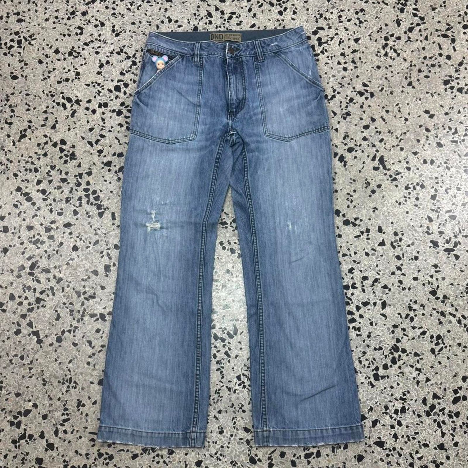 VINTAGE Y2K OLD NAVY DENIM DETAILED LOW-RISE BOOT CUT JEANS: