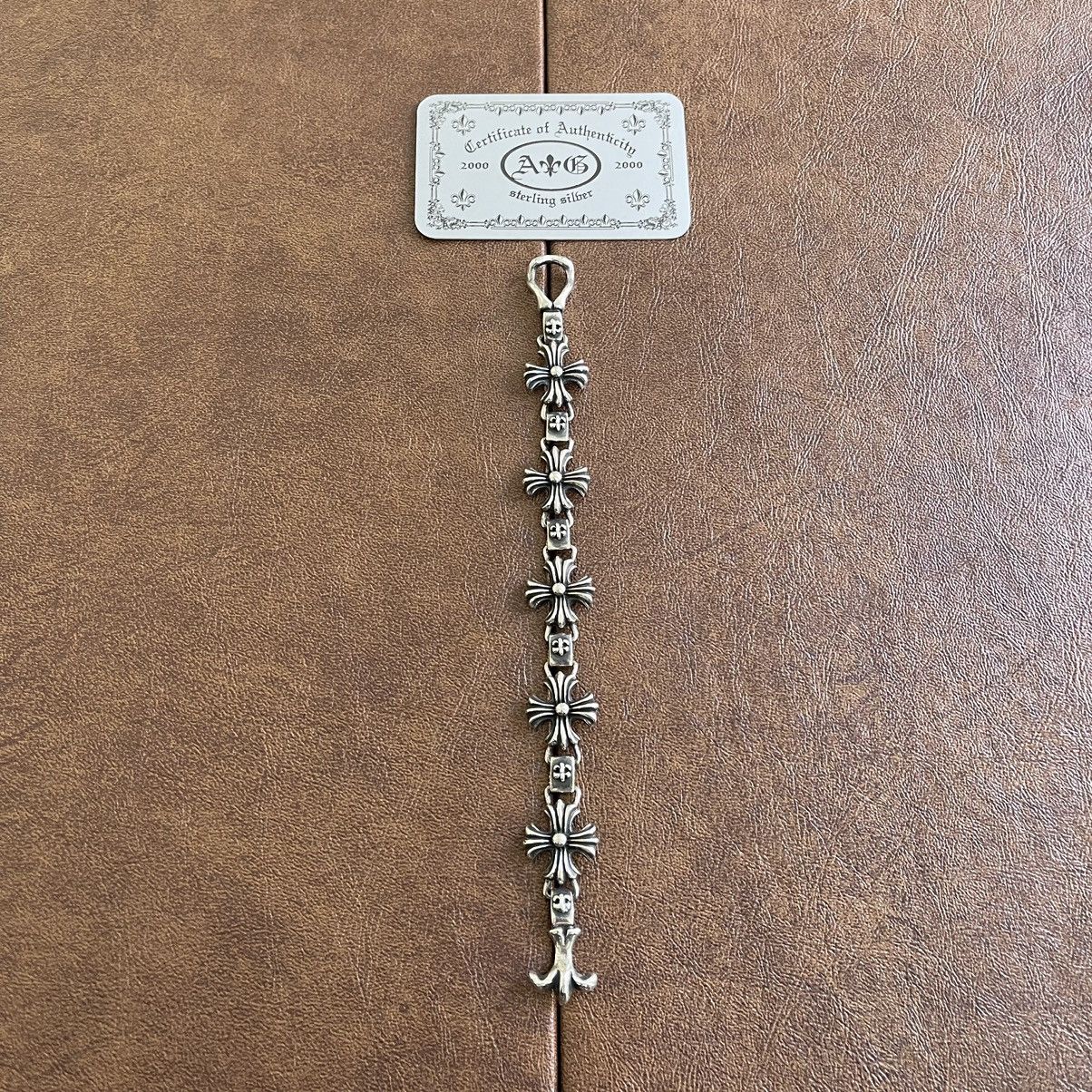 A&G Rock 925 Sterling Silver Cross Link Fleur De Lis Bracelet Size ONE SIZE - 3 Thumbnail