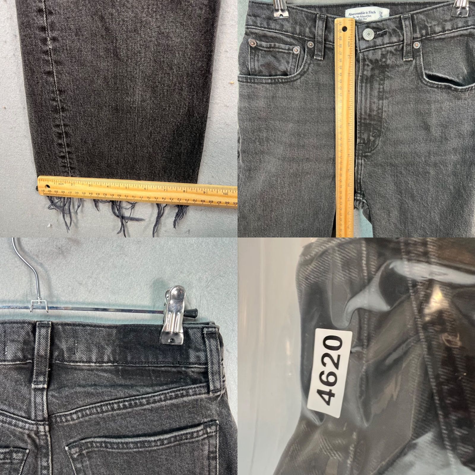 Abercrombie & Fitch Abercrombie & Fitch Jeans 90s Relaxed High Rise Black Frayed Hem Womens 24 / 00s Jeans Womens 24 Black 90s Abercrombie & Fitch Jeans Size 42" / US 20 - 8 Thumbnail