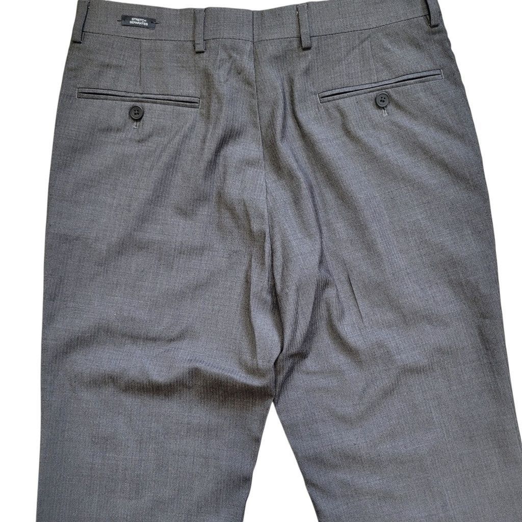 Kenneth Cole Kenneth Cole Awearness Wool Lastol Blend Gray Suit Pants 32 Size US 30 / EU 46 - 5 Thumbnail