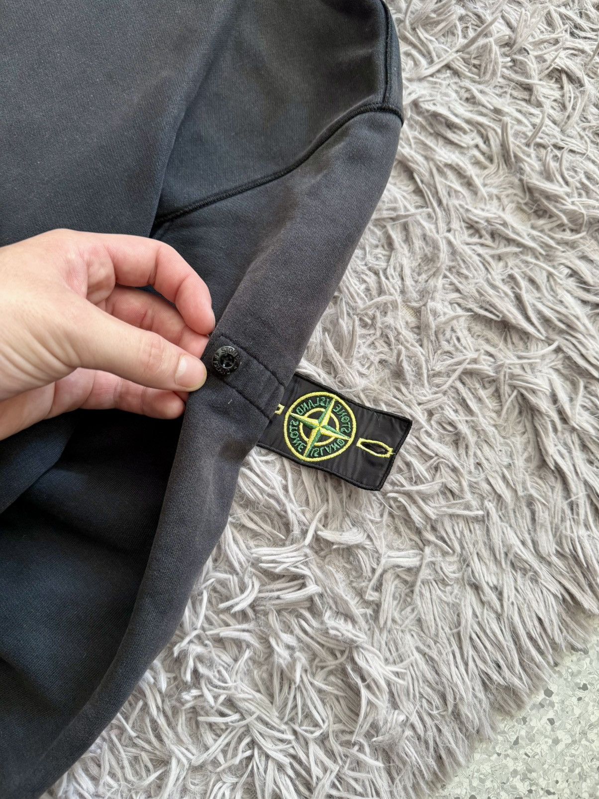 Stone Island 00s Stone Island Classic Washed Black Hoodie Casuals Y2k Size US S / EU 44-46 / 1 - 9 Thumbnail
