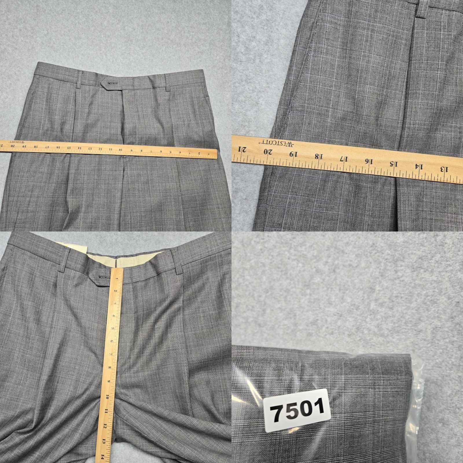 Cremieux Daniel Cremieux Pants Mens 36 Gray Plaid Pleated Dress Trousers Made USA Size US 36 / EU 52 - 10 Thumbnail