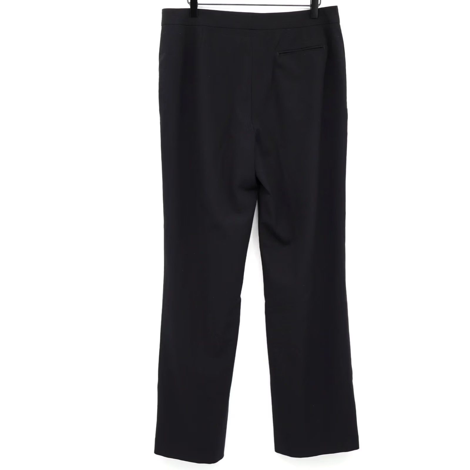 Vintage Lafayette 148 New York Women's Straight Leg Trousers Wool Blend Black 12 Dress Pants" Size 34" / US 12 / IT 48 - 2 Thumbnail