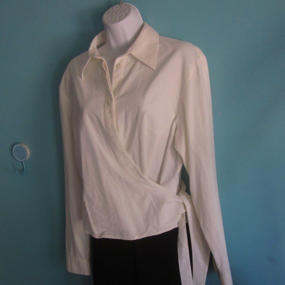 La Ligne La Ligna Ivory Corduroy Wrap Blouse Size 42 Size M / US 6-8 / IT 42-44 - 2 Thumbnail