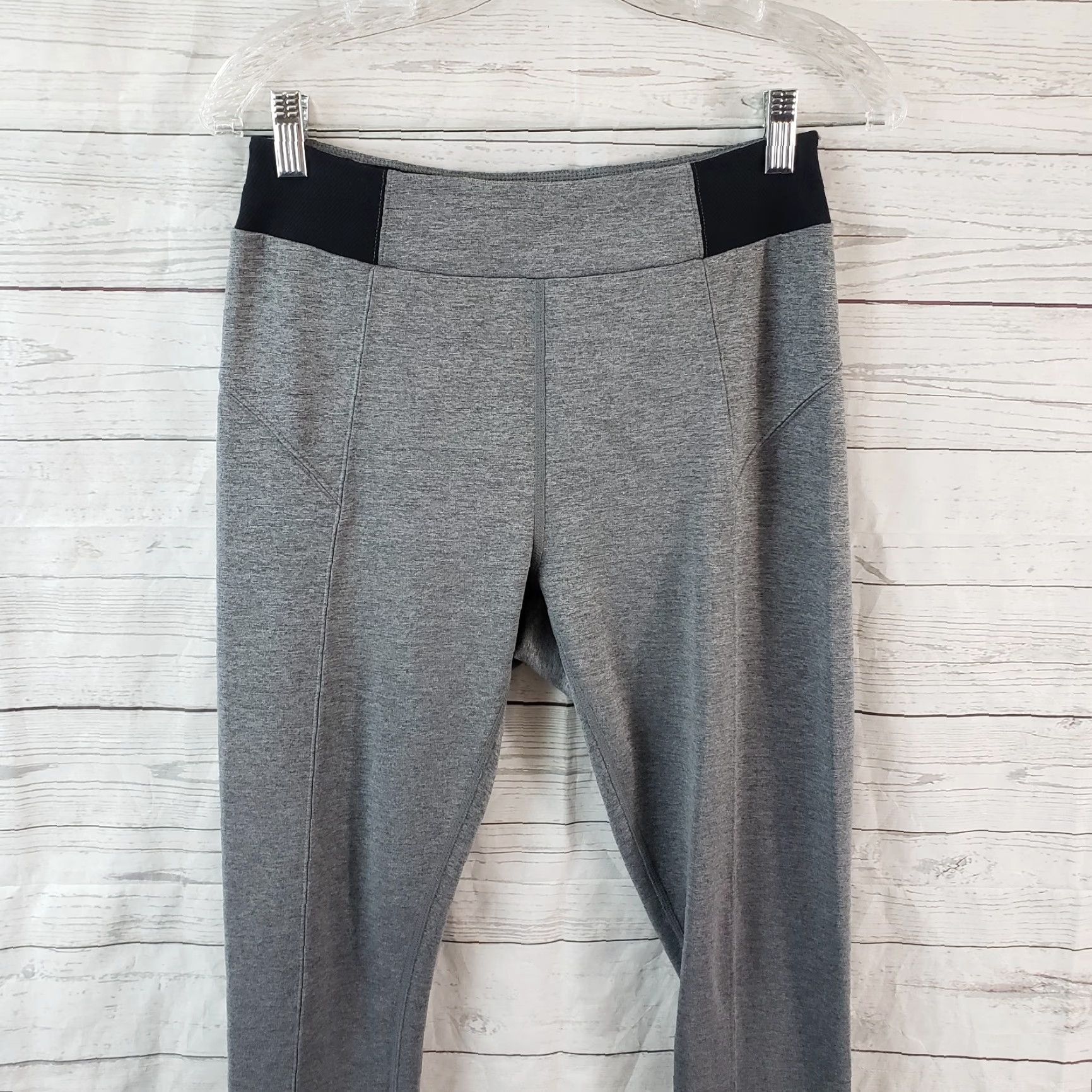 Vintage Zella Womens Leggings M Gray Black Stirrup High Rise Activewear X Size 32" / US 10 / IT 46 - 2 Thumbnail