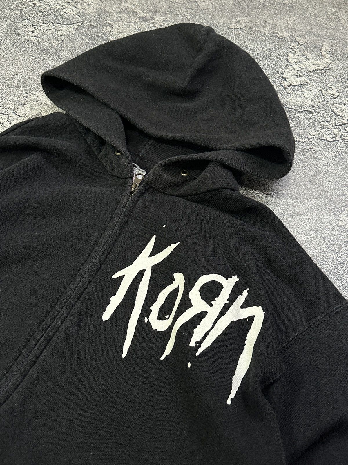 Vintage Korn Rock Band Black Big Logo Zip up Hoodie size M Size US M / EU 48-50 / 2 - 4 Thumbnail