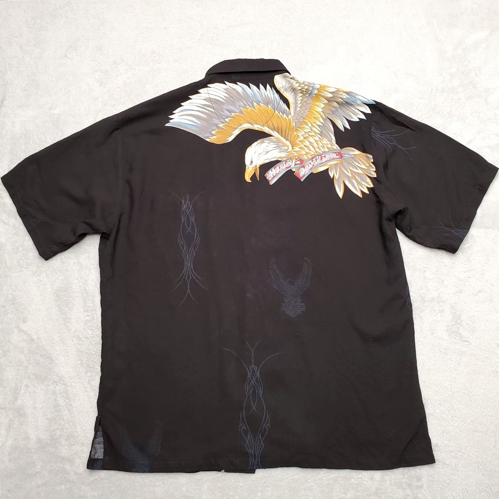 Tori Richard Harley Davidson Shirt Mens XL Black Eagle Button Up VTG USA Tori Richard VTG USA Button-Up, Short Sleeve, Visco Size US XL / EU 56 / 4 - 7 Thumbnail