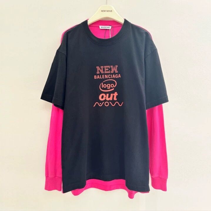 Balenciaga Balenciaga Color-block monogrammed cotton crewneck long-sl Size US XS / EU 42 / 0 - 1 Thumbnail