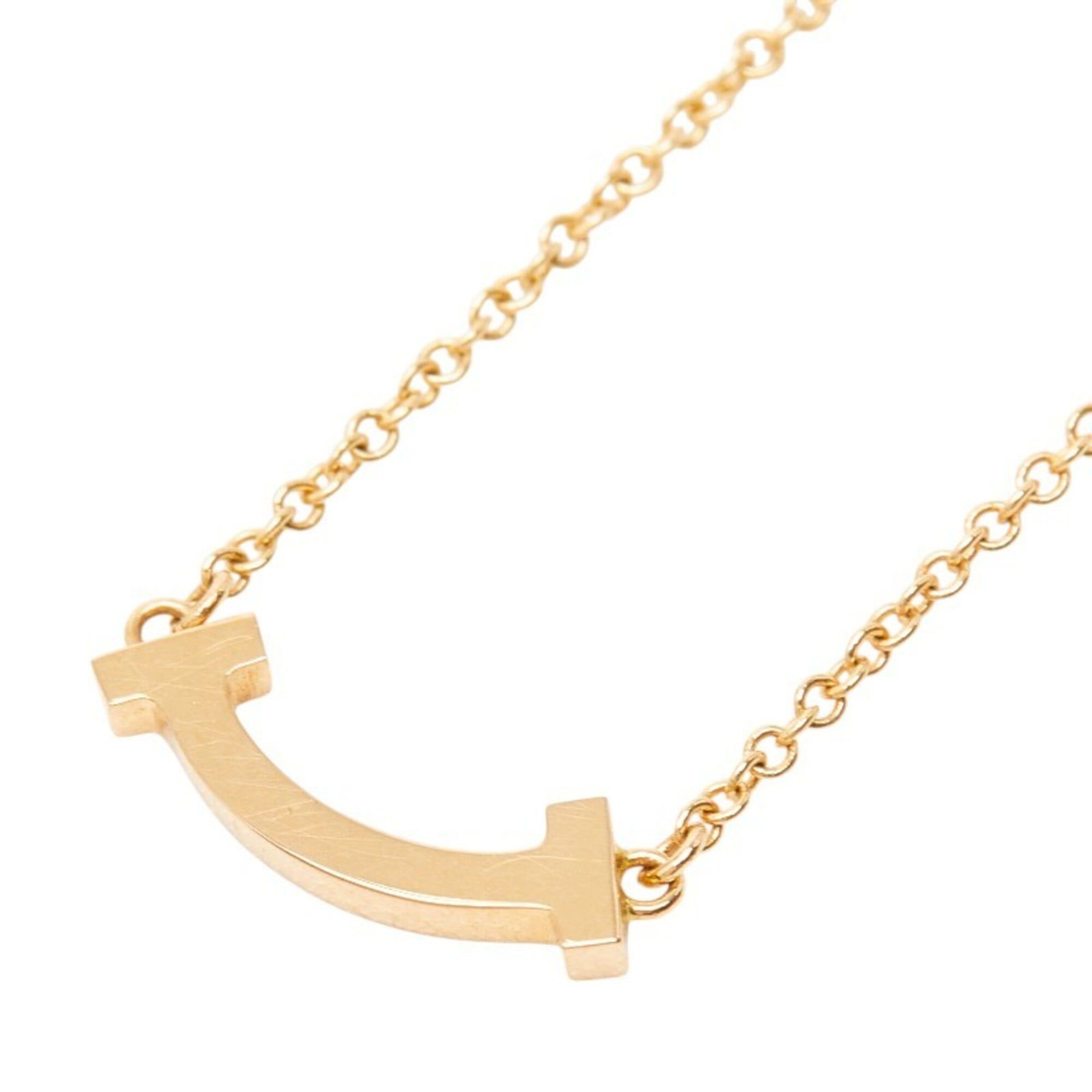 Tiffany & Co. Tiffany & Co. Gold 18KPG Pink T Smile Pendant Mini Necklace for Women Size ONE SIZE - 1 Thumbnail