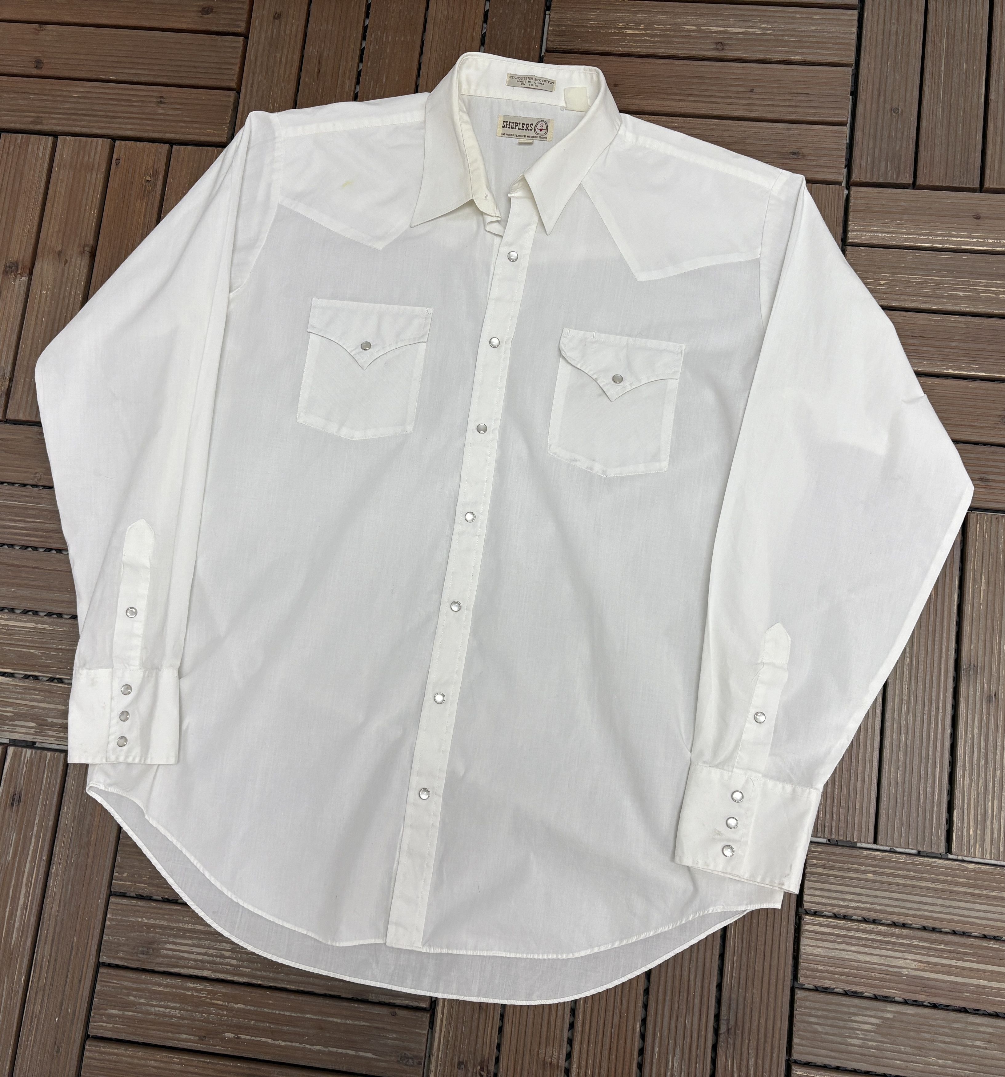 Vintage Sheplers White Western Button Down Vintage Shirt Size US XL / EU 56 / 4 - 2 Thumbnail