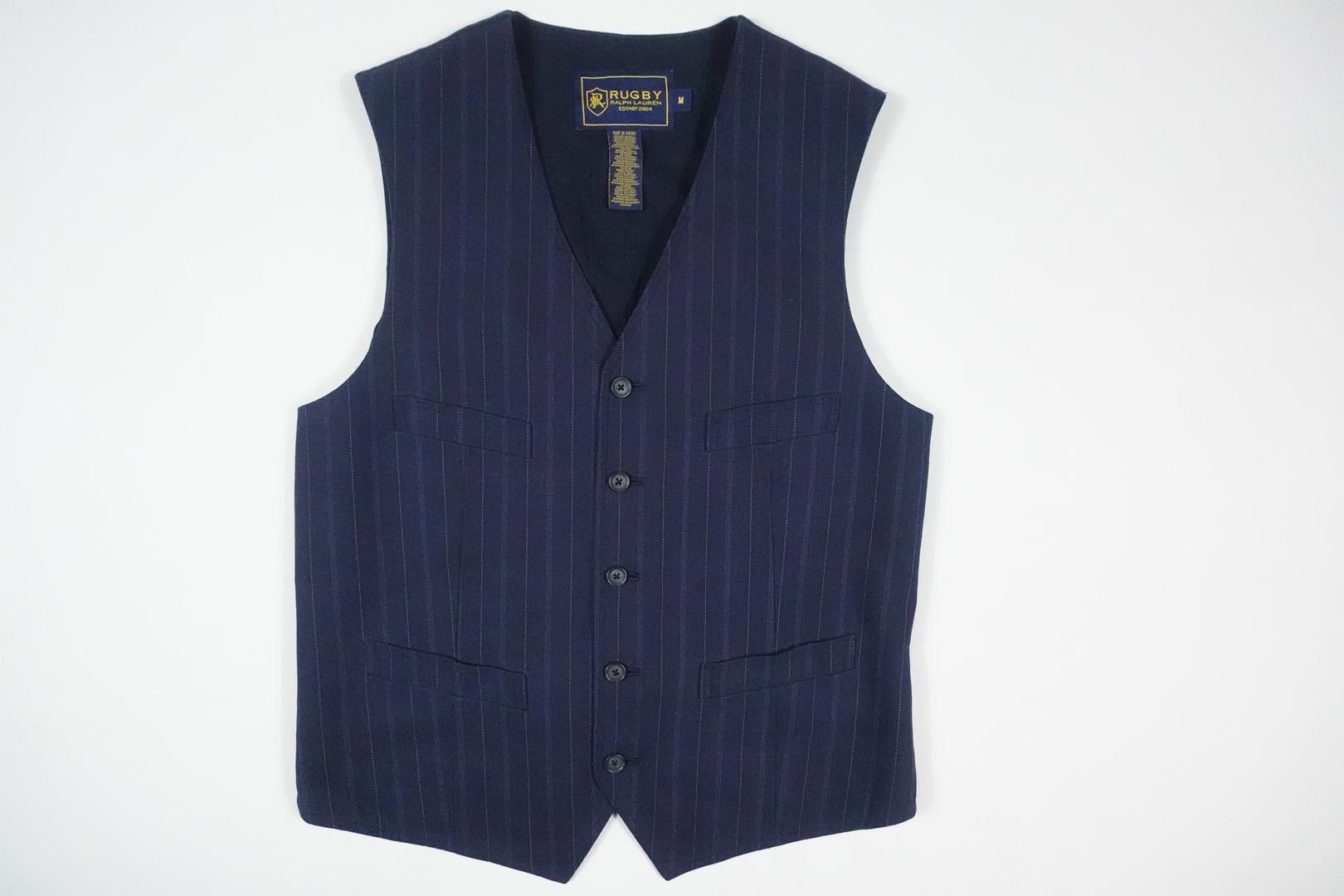Rugby Ralph Lauren Ralph Laurenh Rugby Vest Waistcoat Suit Navy Striped RARE M Size US M / EU 48-50 / 2 - 1 Thumbnail