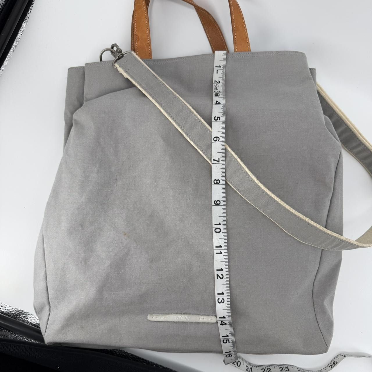 The Unbranded Brand RAWROW R Bag Canvas Tote Bag Gray Crossbody Shoulder Bag Size ONE SIZE - 6 Thumbnail