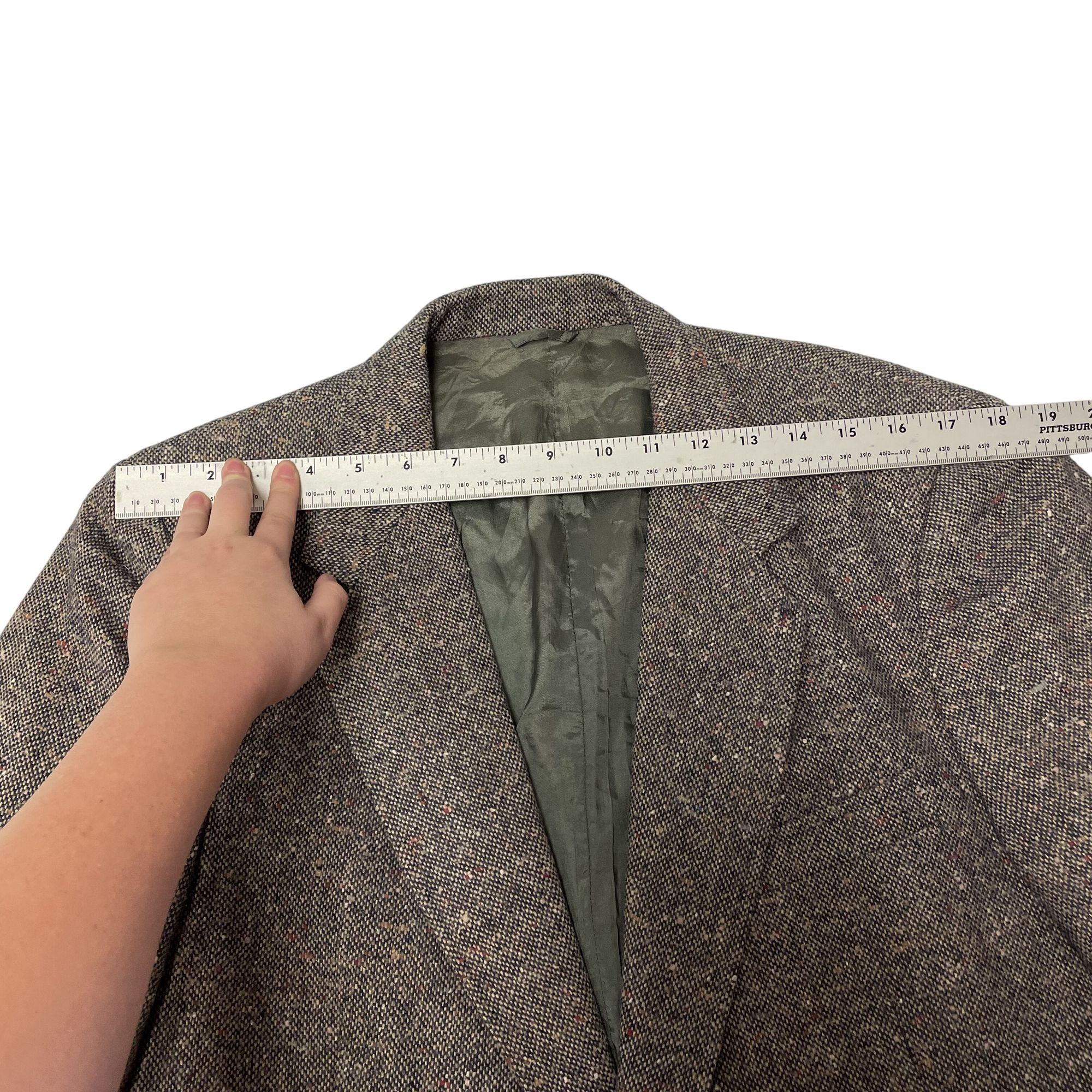 Sears Vtg Gray Beige Multicolor FLECK Donegal TWEED Sport Coat Size 40R - 10 Thumbnail