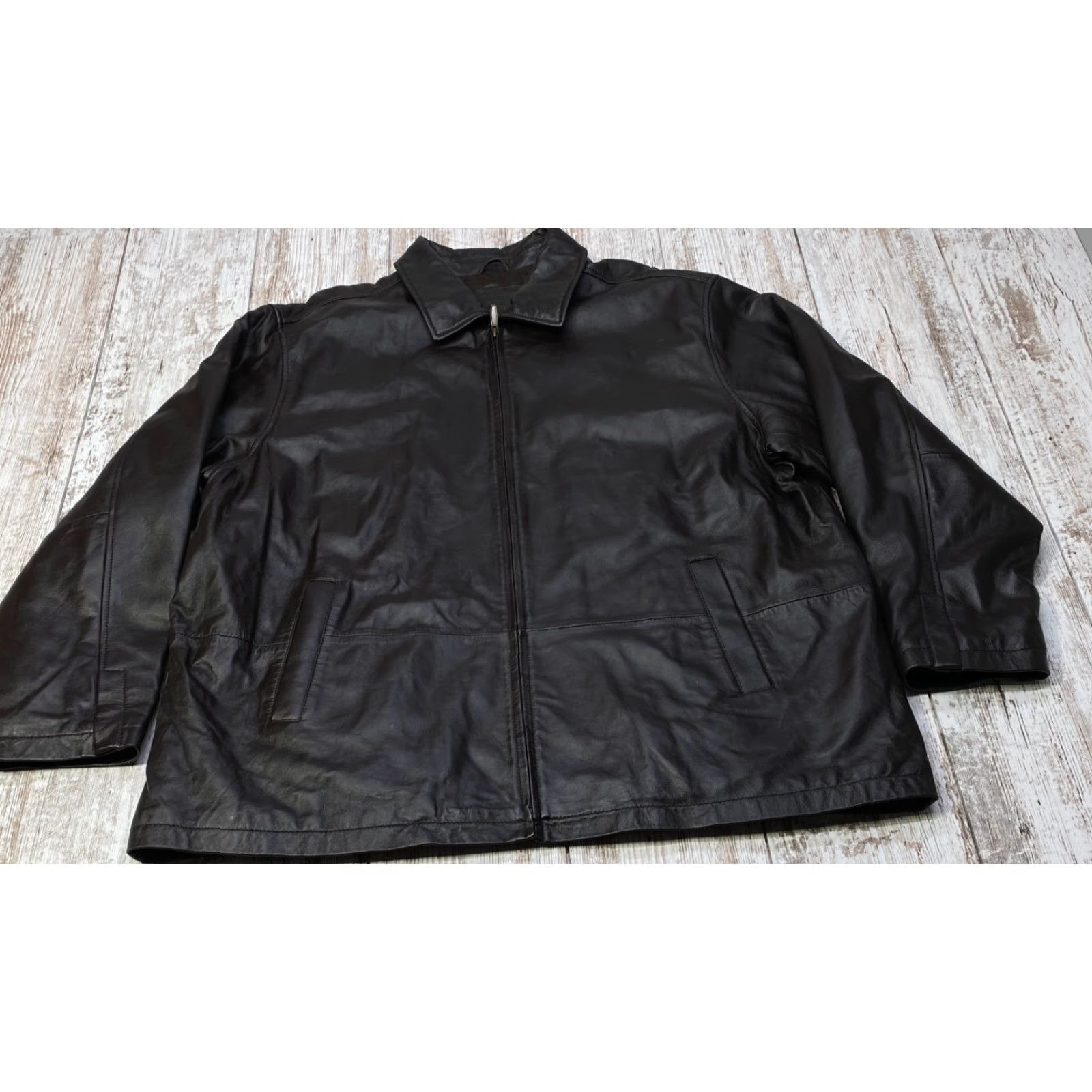Vintage VINTAGE Knightsbridge Leather Jacket Black XL Insulated Quilted Mid-Length Bomber Jacket Men Size US XL / EU 56 / 4 - 2 Thumbnail