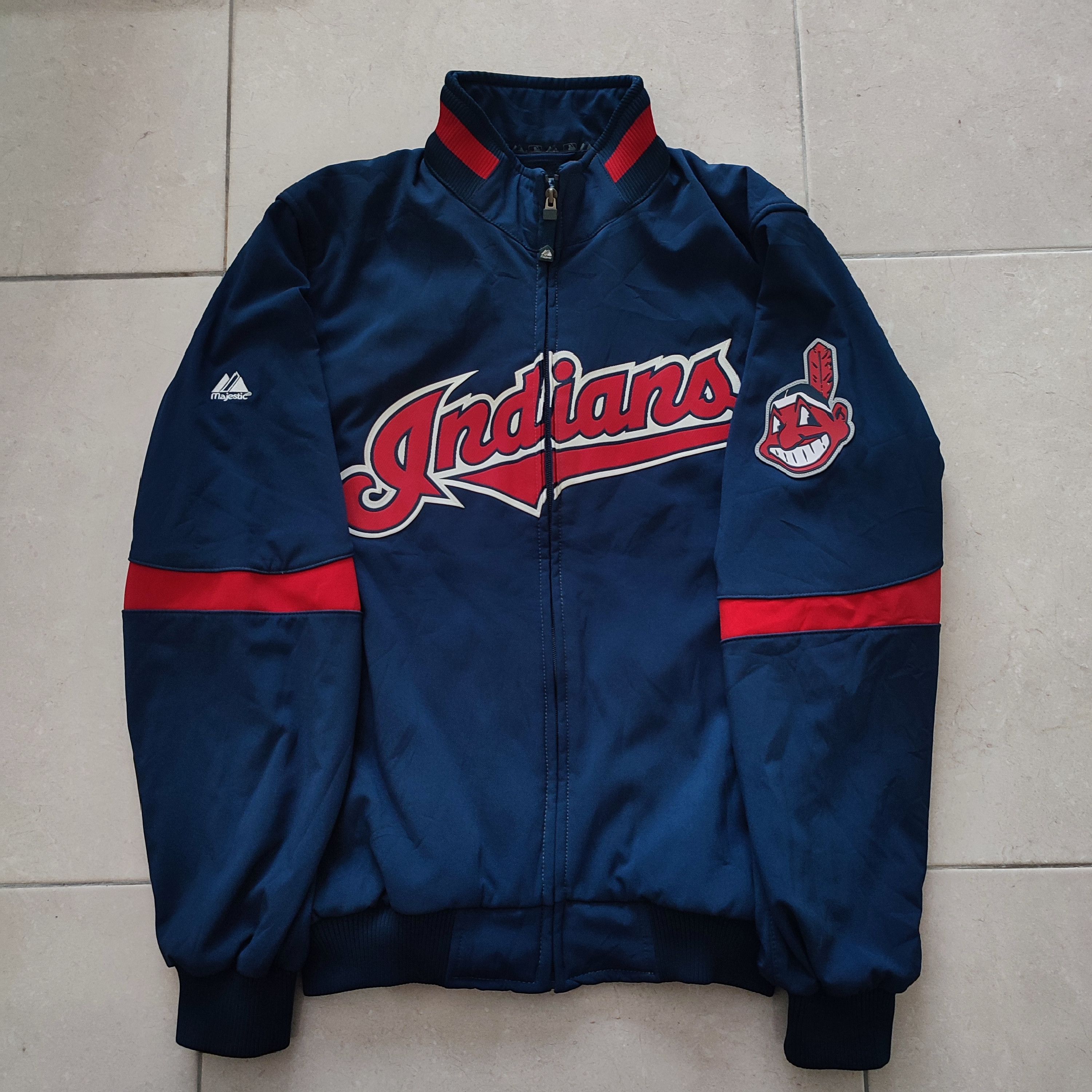 MLB × Vintage 🔥STEALS🔥Rare Majestic MLB Claveland Indians Jacket Size US M / EU 48-50 / 2 - 4 Thumbnail