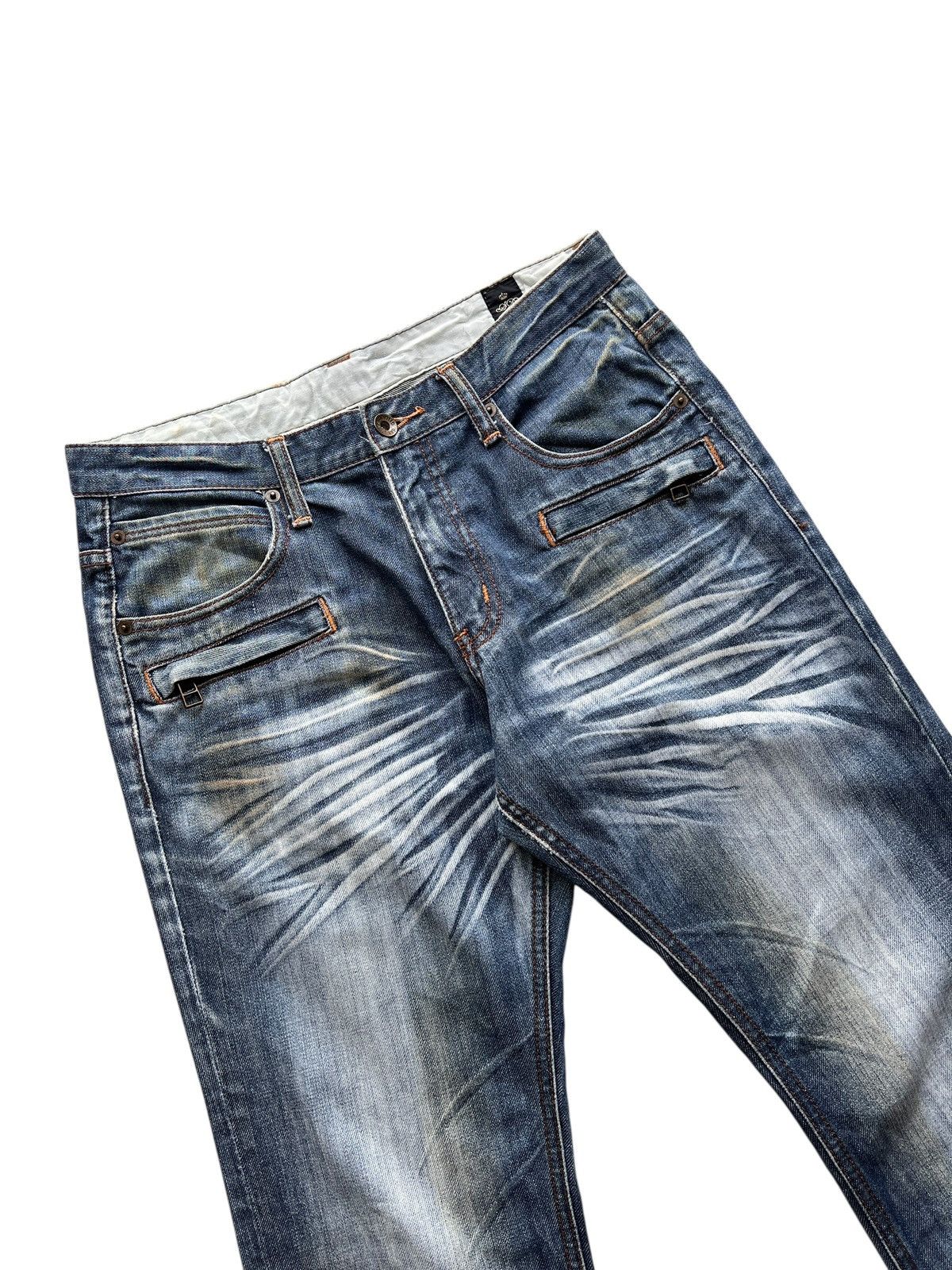 2000s Semantic Design Stained Whiskers Straight Cut Denim