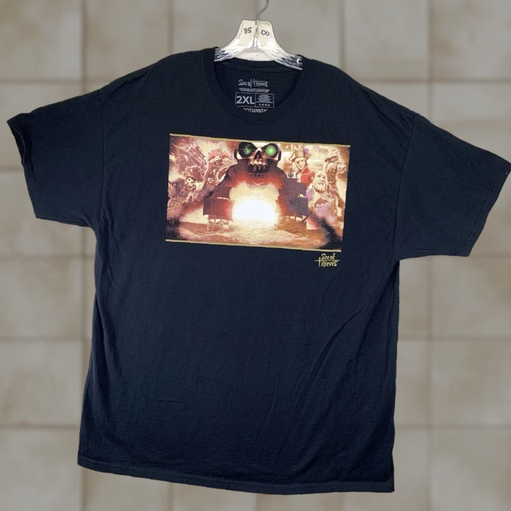 Vintage VINTAGE Sea of Thieves Video Game T-Shirt Men 2XL Black Short Sleeve Logo Glitter Gaming Size US XXL / EU 58 / 5 - 1 Thumbnail