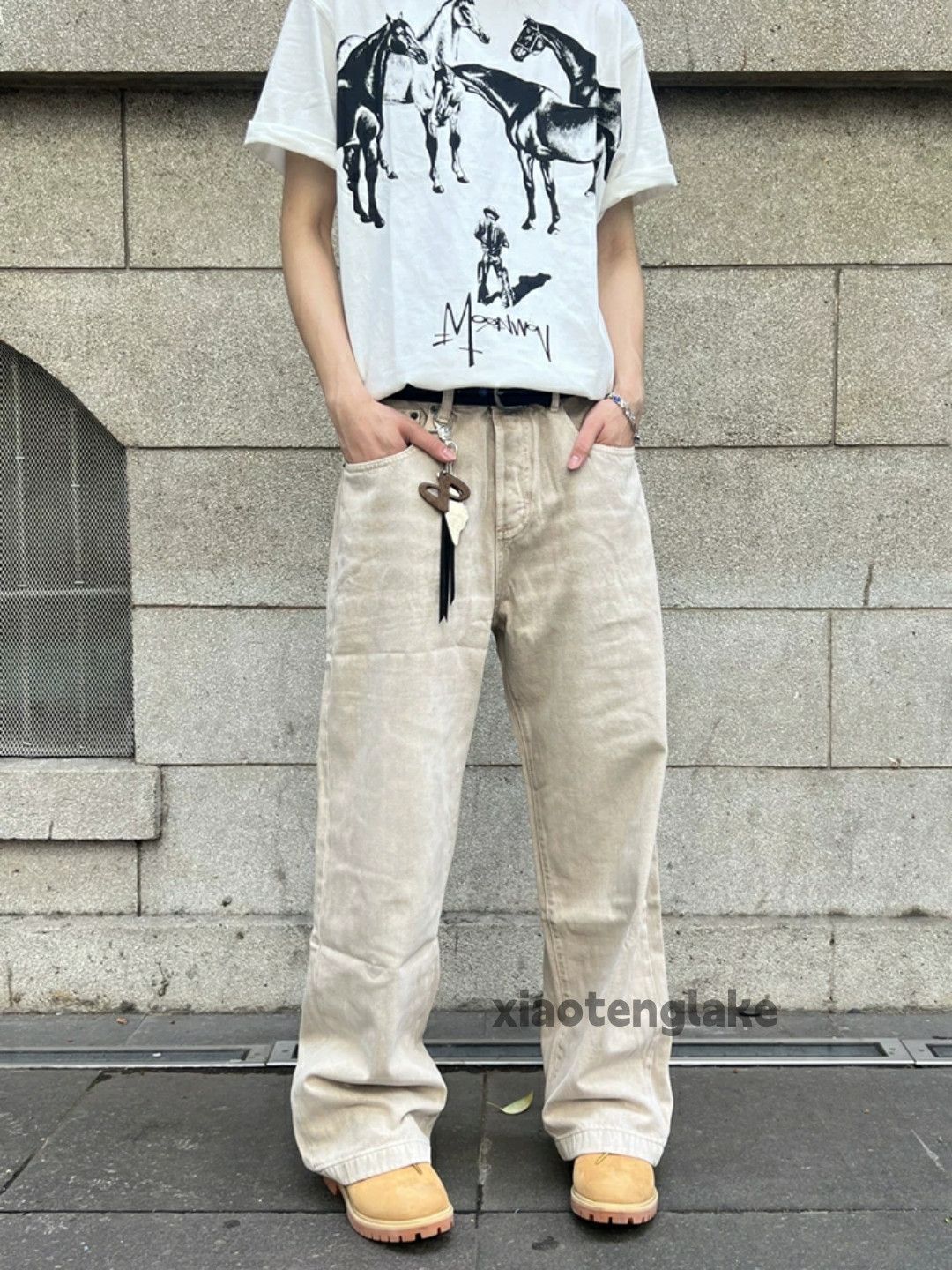 Jean × Vintage washed faded cleanfit yuppie loose baggy jeans Size US 30 / EU 46 - 3 Thumbnail