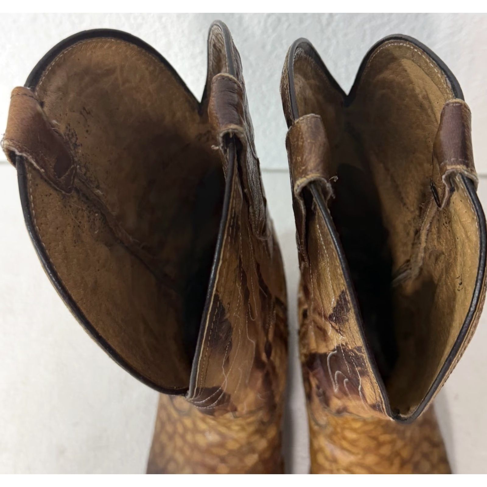 Tony Lama VTG Tony Lama Brown Western Cowboy Boots Men’s 8.5 D Brown Leather Exotic Print Boots Size US 9 / EU 42 - 7 Thumbnail