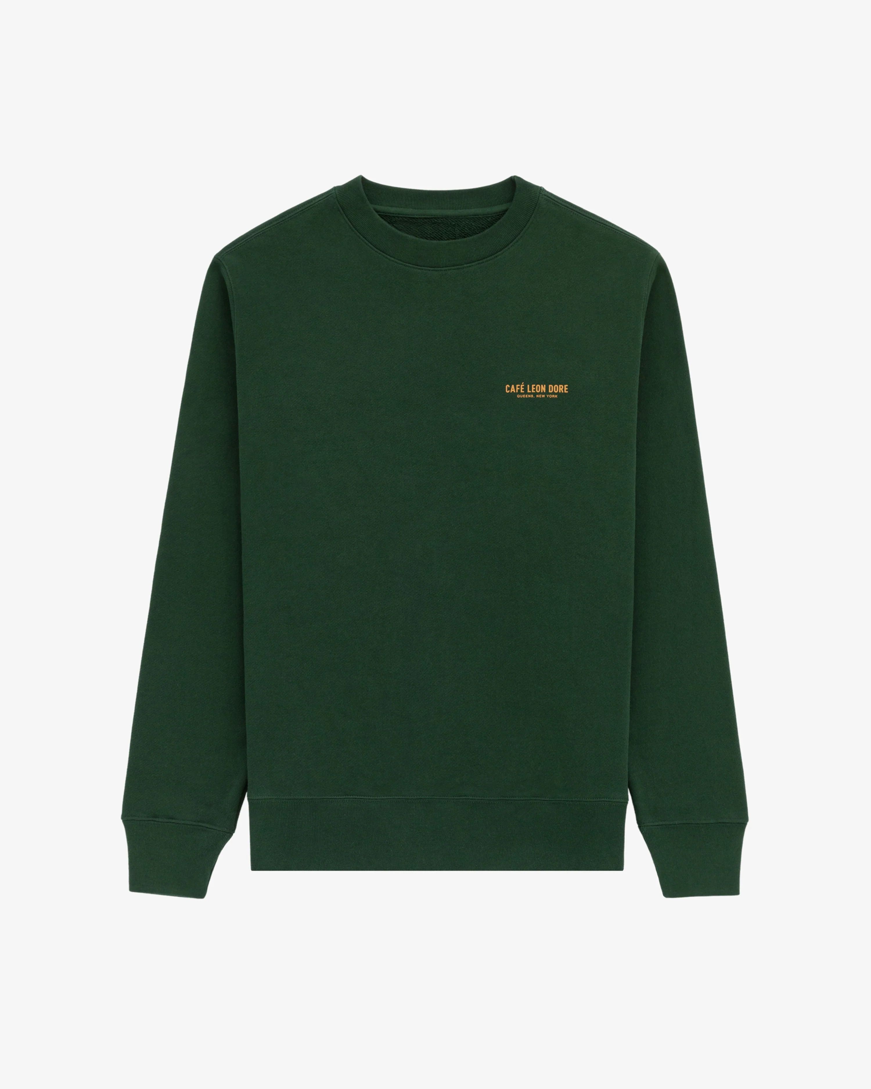 image of Aime Leon Dore Café Leon Dore Crewneck Sweatshirt in Green, Men's (Size XS)