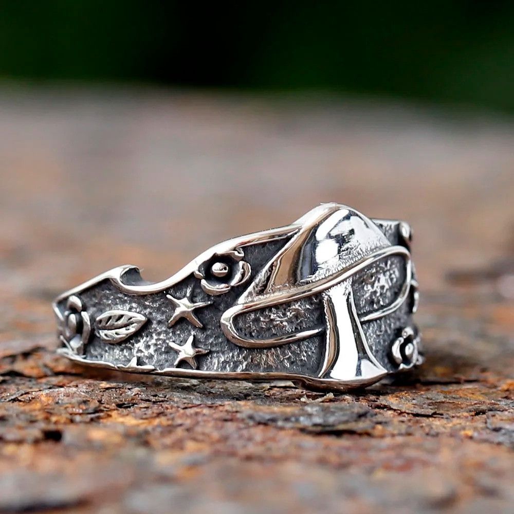 Jewelry Mushroom Ring Streetwear Jewelry Fashion Gift Size ONE SIZE - 4 Thumbnail