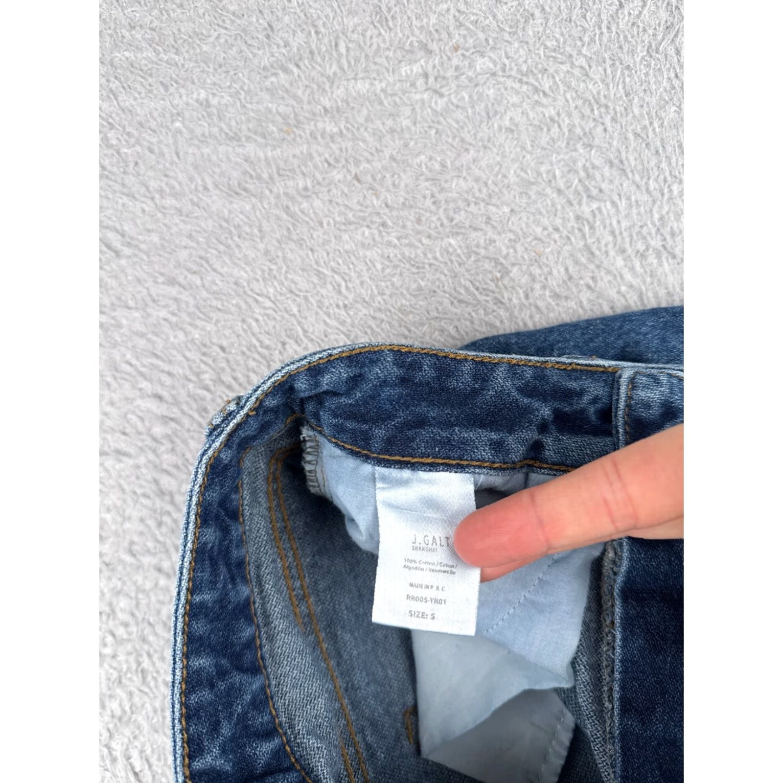 Denime J Galt Jeans Womens Blue Denim Straight Button Fly Mid Rise 23x25 - 23 Regular Cotton Blend 5-Pocket Knit Comfort Stretch Womens Jeans Size 40" / US 18 - 6 Thumbnail