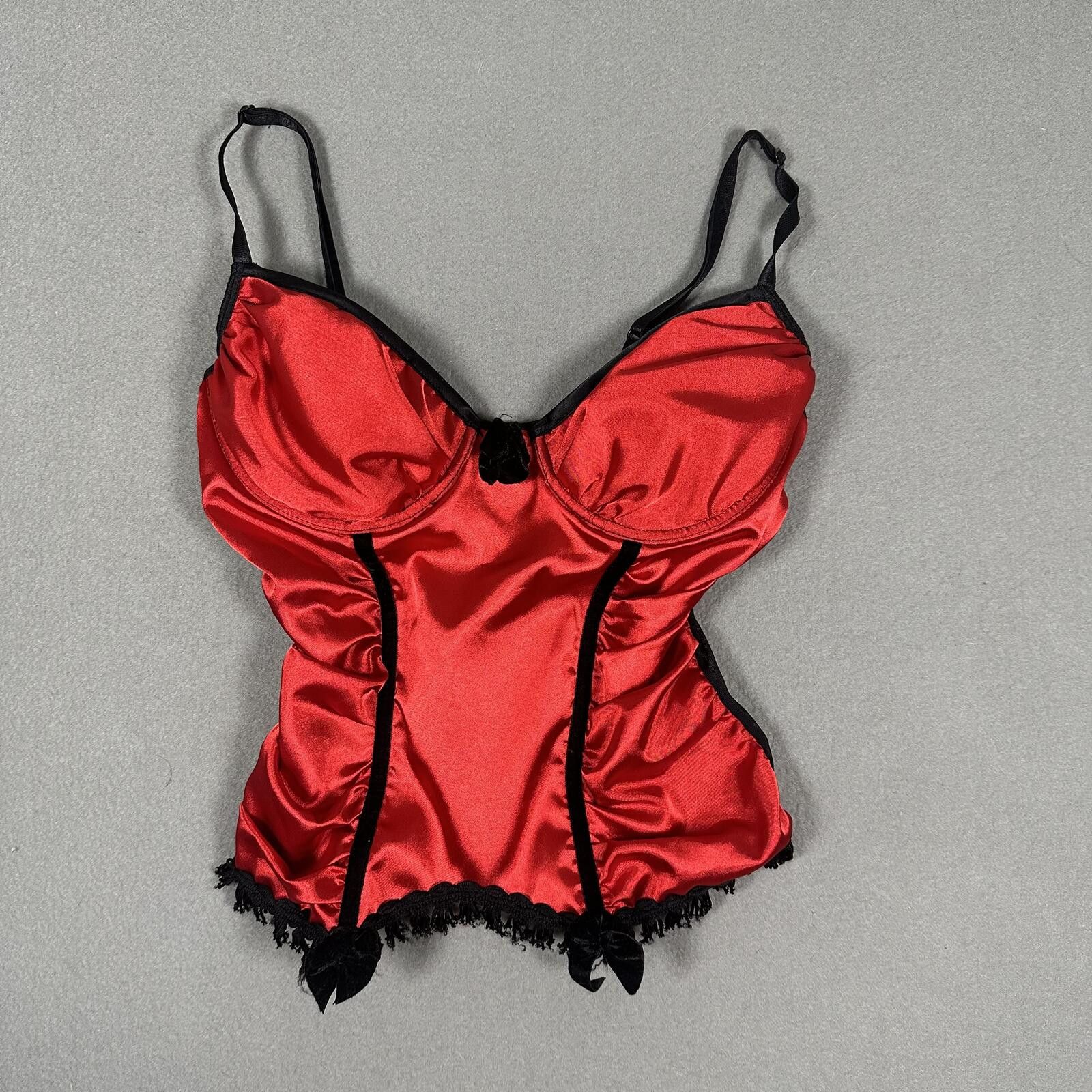 Other Fredrick’s Of Hollywood Corset Top Red Black Y2K Size S / US 4 / IT 40 - 1 Thumbnail
