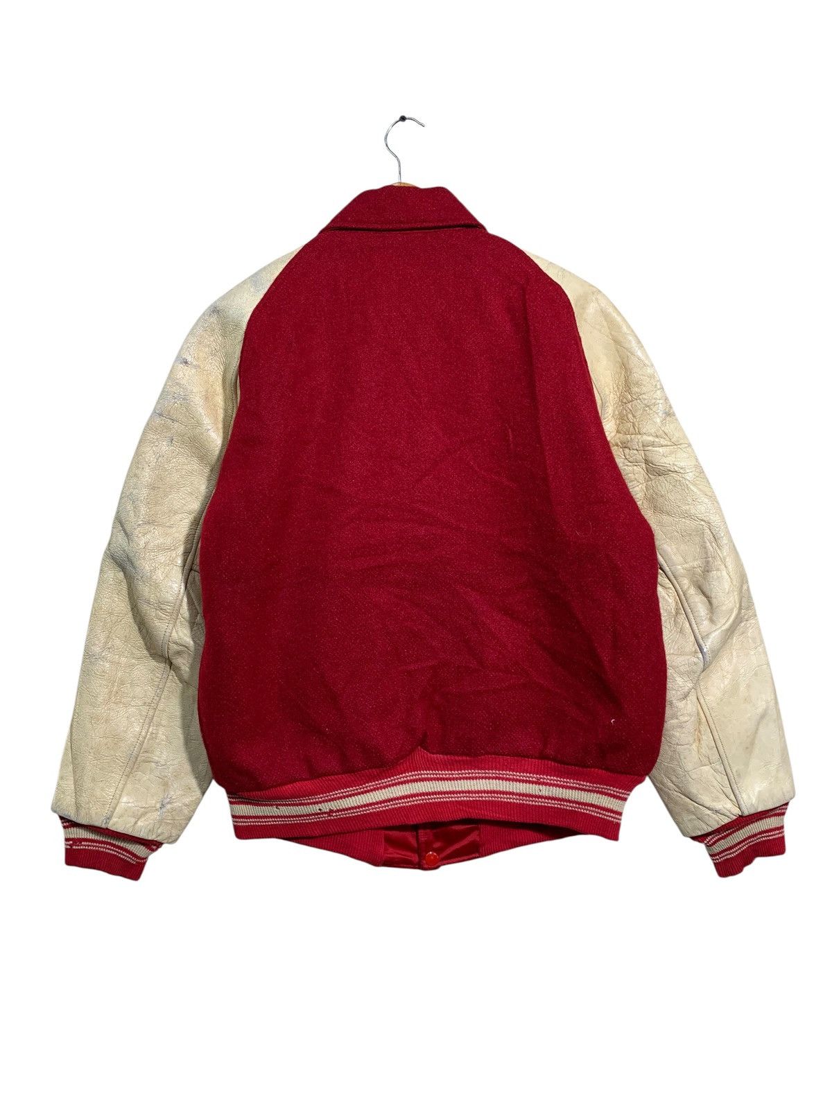 Vintage 🔥RARE VTG OSHMAN’S RICH KNIT STADIUM JACKET WOOL/LEATHER Size US M / EU 48-50 / 2 - 4 Thumbnail