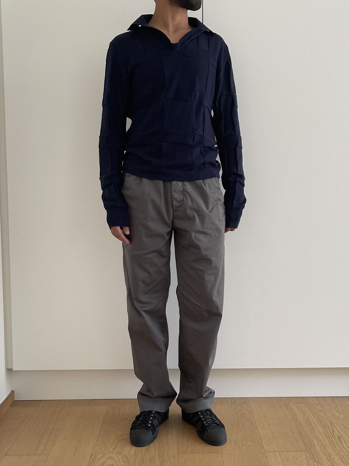 Maison Margiela Maison Margiela SS08 Navy Open-Collar Knit Polo Sweater Size US S / EU 44-46 / 1 - 10 Thumbnail
