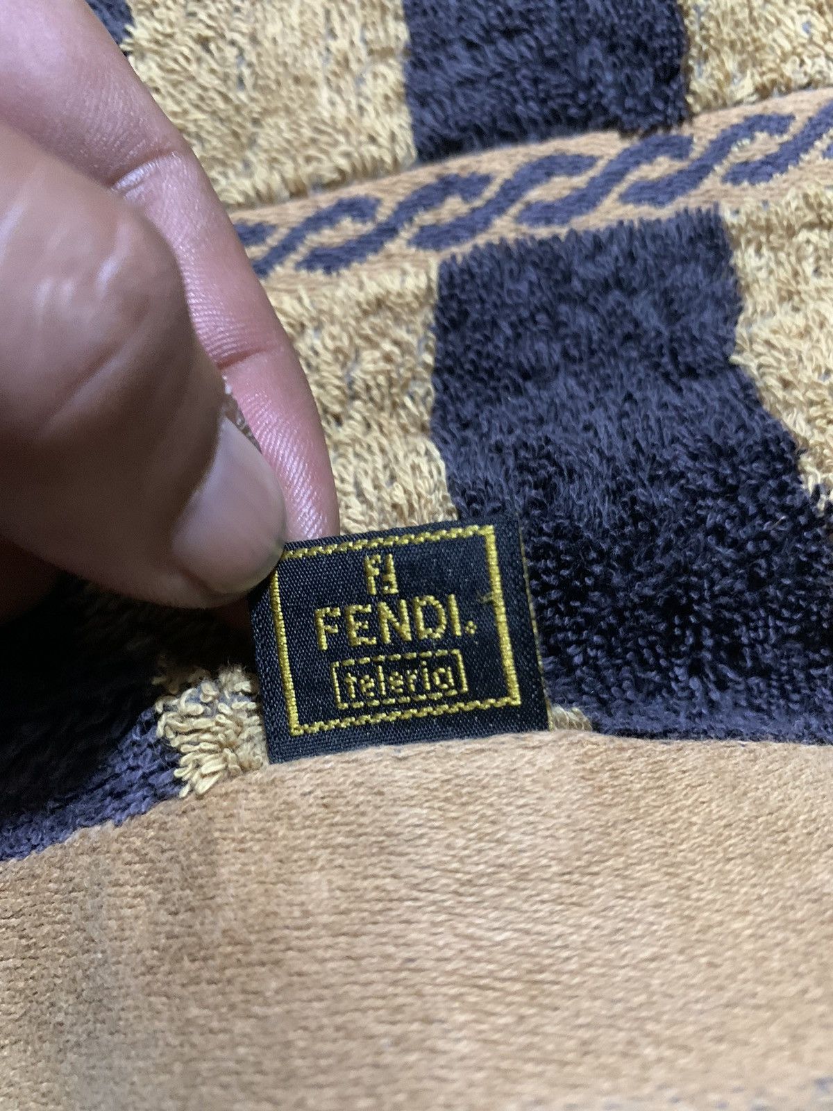 Fendi monogram striped towel