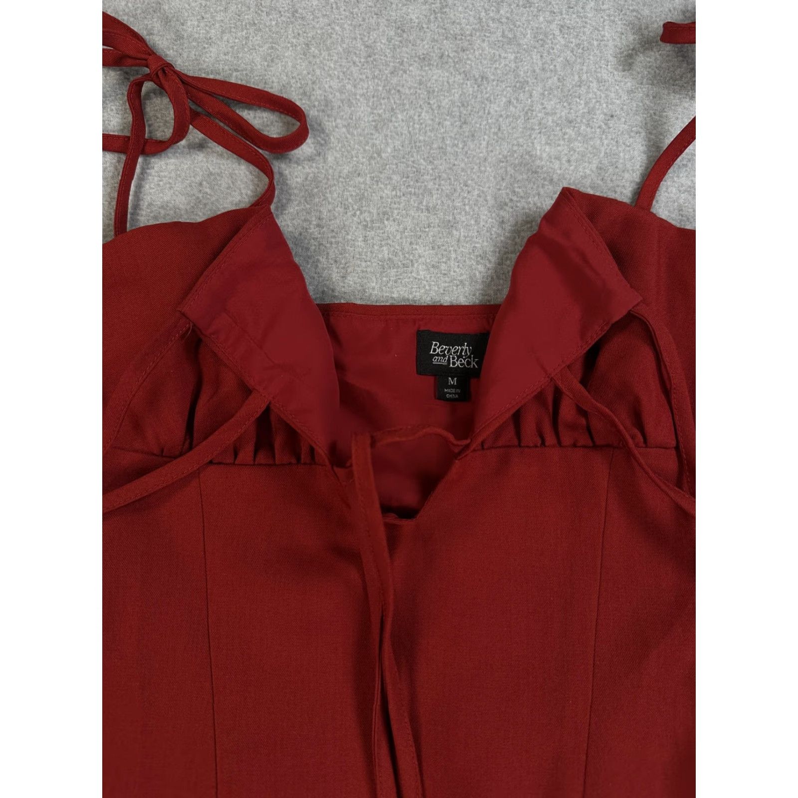 Vintage Beverly and Beck Dress Juniors M Red Mini Fit & Flare Sleeveless Lace Up Sweetheart Neckline Party/Cocktail Casual Size M / US 6-8 / IT 42-44 - 5 Thumbnail
