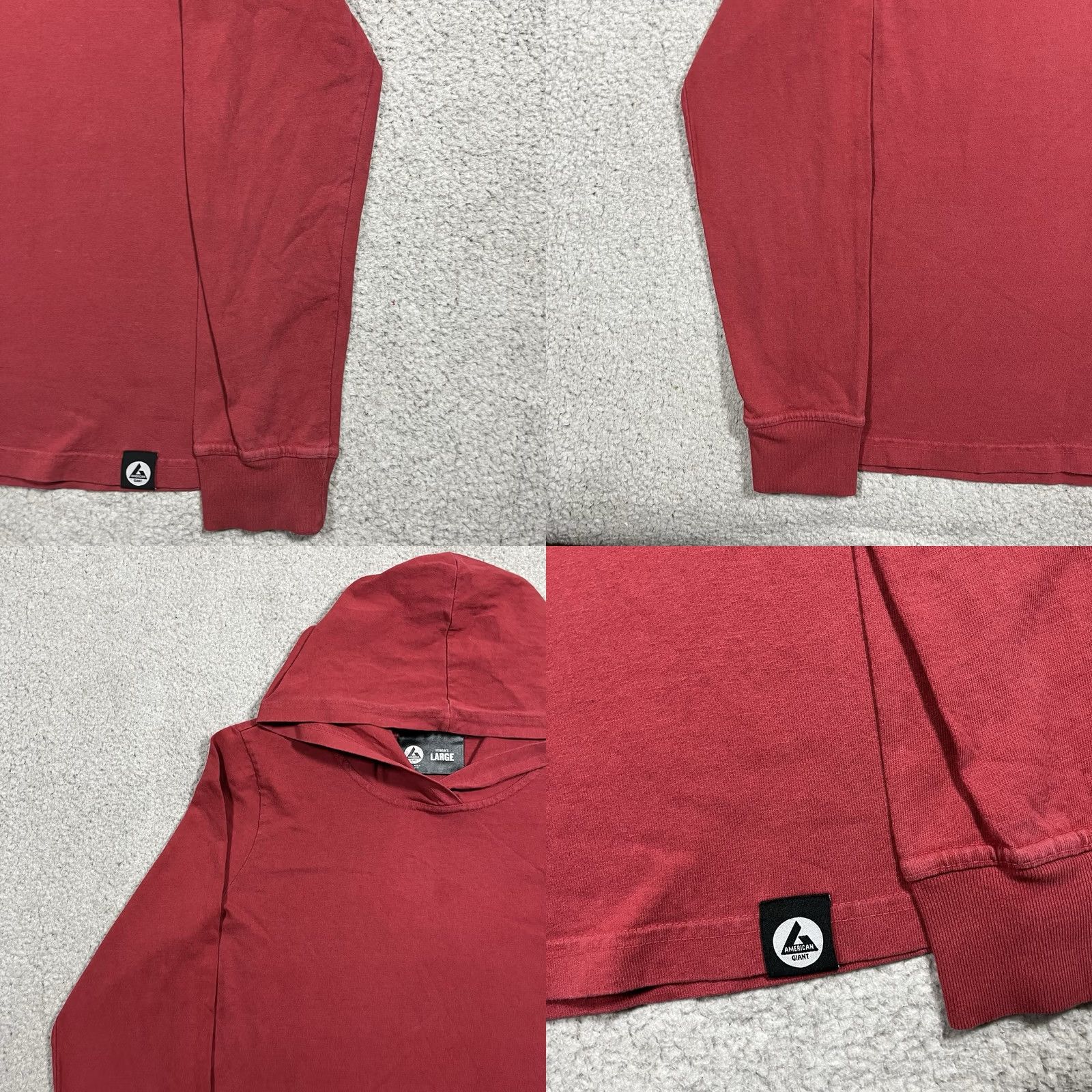 Vintage American Giant Womens L Red Hoodie Sweatshirt Cotton USA Outdoor Pullover Size L / US 10 / IT 46 - 8 Thumbnail