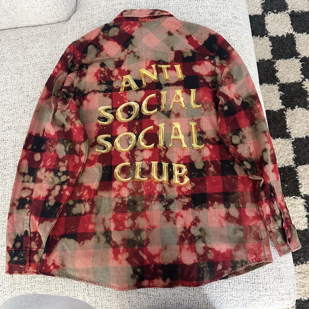 Anti Social Social Club Anti-Social Social Club Rare Gold Logo Red Flannel Size US L / EU 52-54 / 3 - 1 Thumbnail