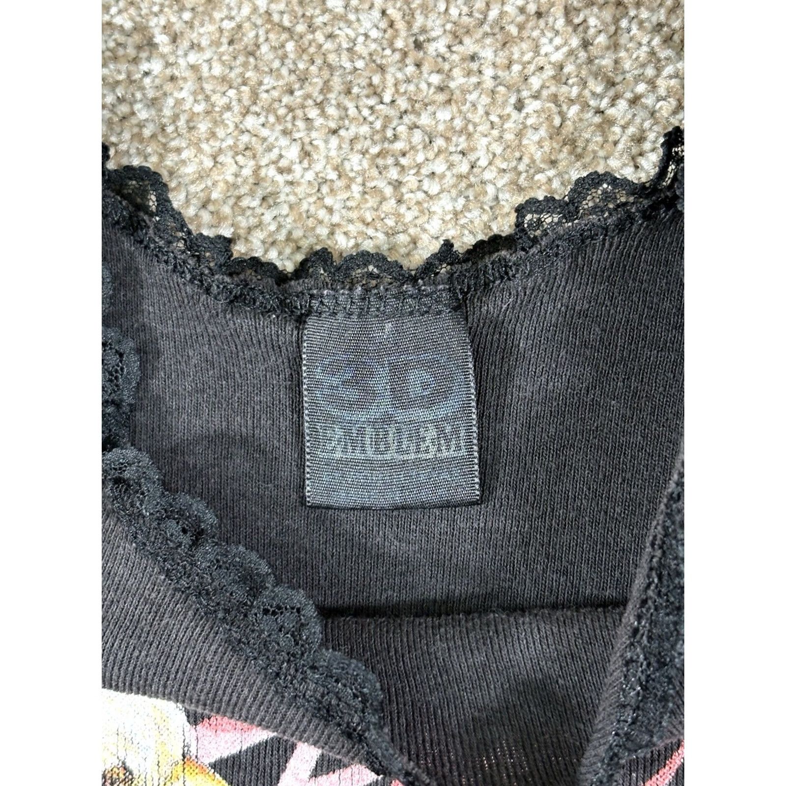 Harley Davidson VINTAGE 3D Emblem Harley Davidson Forever Wild Lace Tank Top Shirt XL Black Women 90s 80s Sleeveless Scoop Strappy Shirt Size L / US 10 / IT 46 - 4 Thumbnail