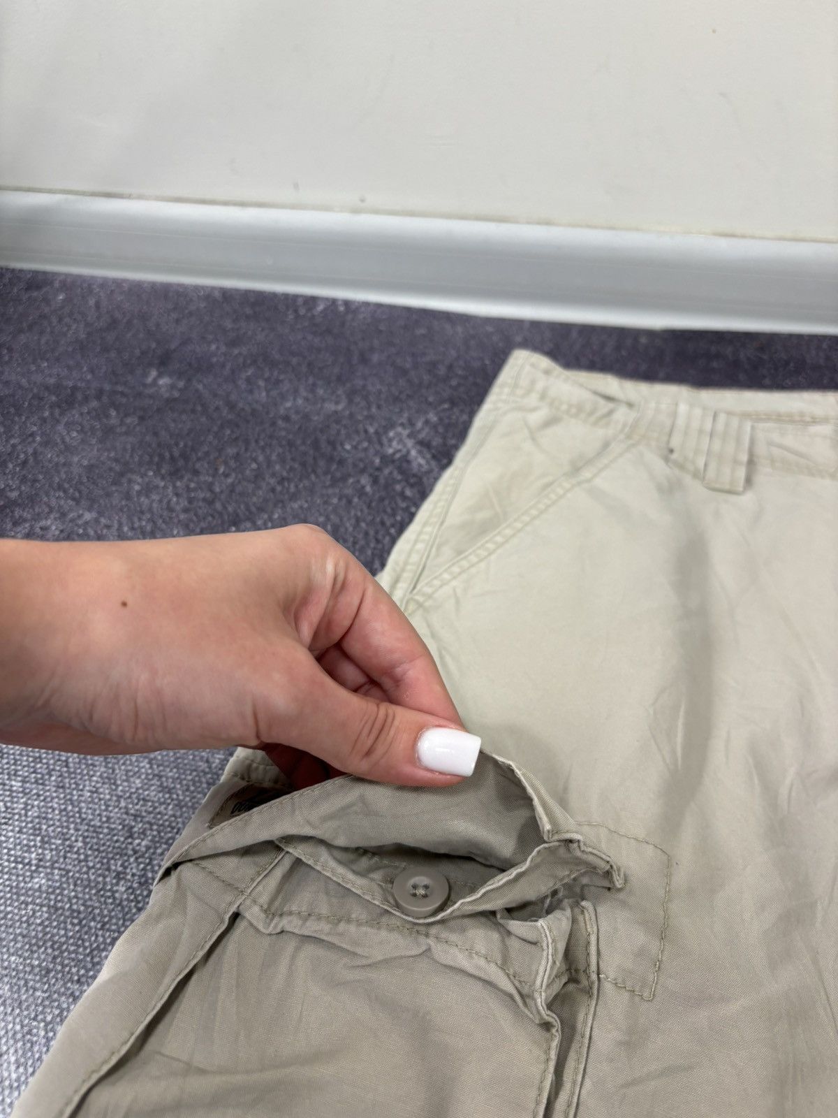 Lee Vintage Lee Dungarees Y2K Beige Work Hype Baggy Cargo Shorts Size US 36 / EU 52 - 8 Thumbnail