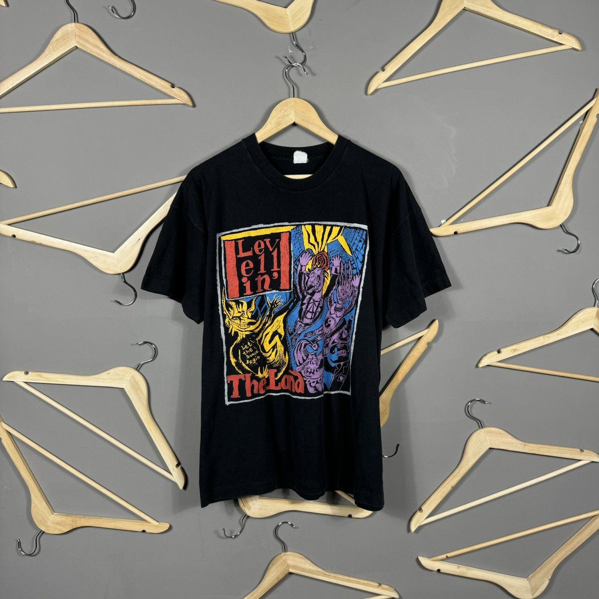 Band Tees Vintage Levellers 1991 Levelling The Land Band T-shirt Size US L / EU 52-54 / 3 - 3 Thumbnail