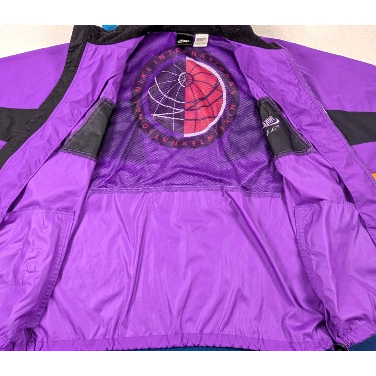 Nike VINTAGE Nike Tracksuit Jacket + Pants Full Zip Large Purple 90s Mens Size 42R - 5 Thumbnail