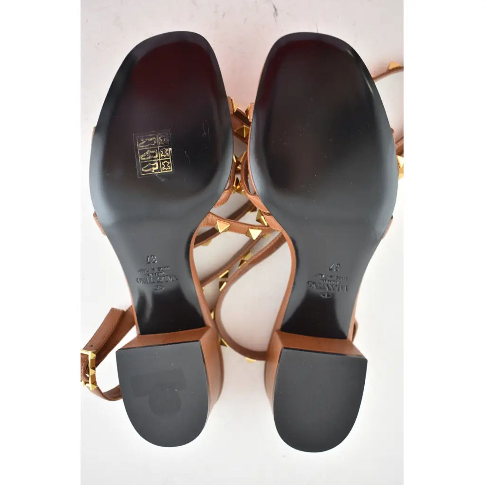 Valentino Valentino Rockstud Brown Flair City Ankle Strap Wrap Size US 7 / IT 37 - 12 Thumbnail