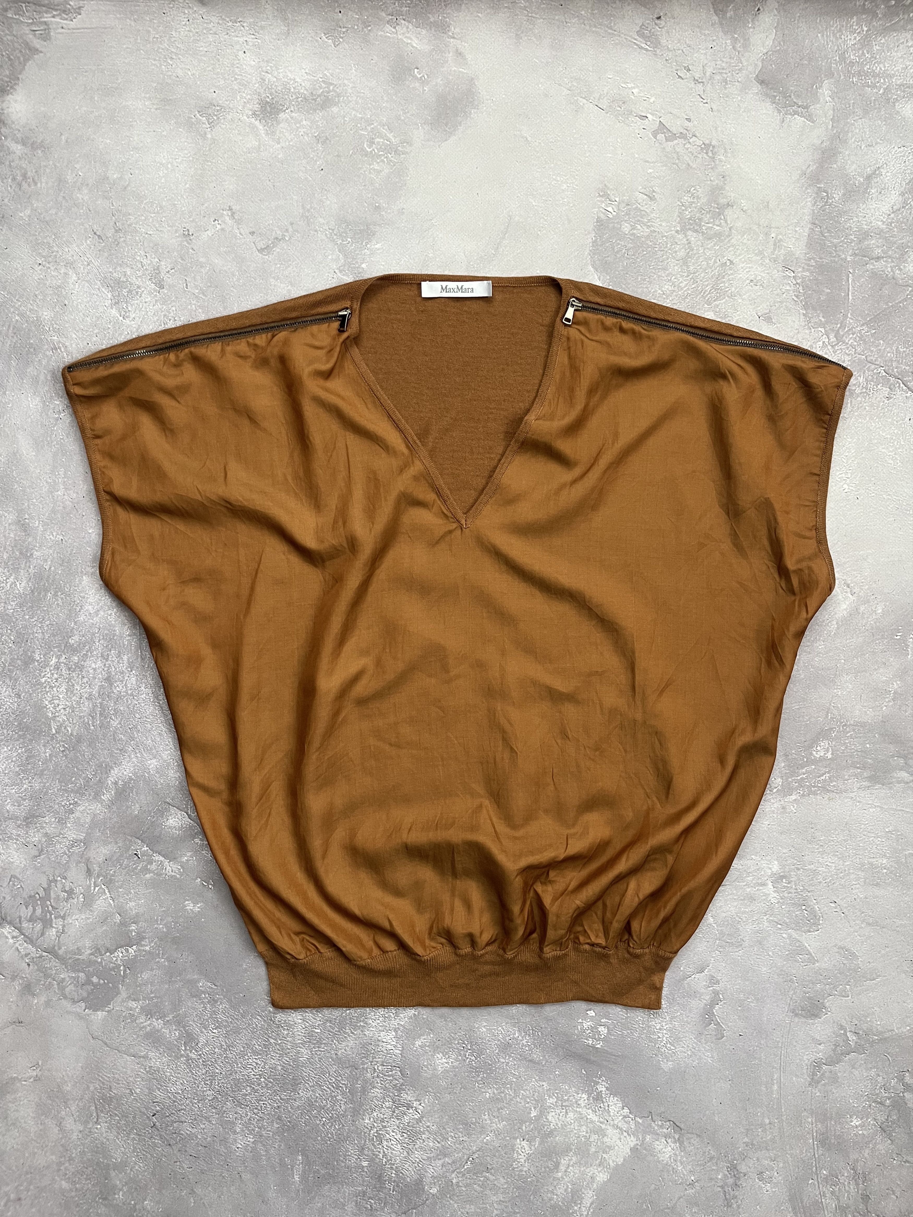 Max Mara Max Mara Silk Linen Two Piece Set V Neck Top / Pants Size S / US 4 / IT 40 - 2 Thumbnail