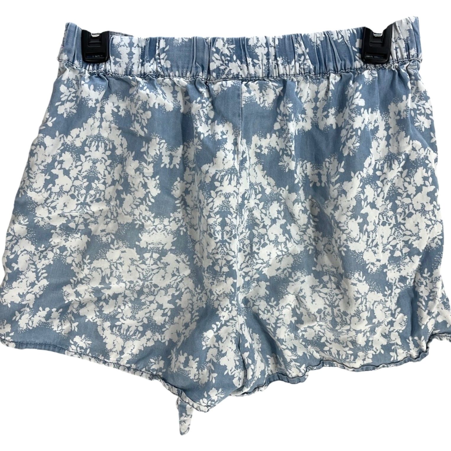 Vintage Knox Rose Shorts S Blue White Floral Bohemian Lightweight Beach Casual Womens Regular Rise High Inseam 2 in. 100% Lyocell Size 28" / US 6 / IT 42 - 3 Thumbnail