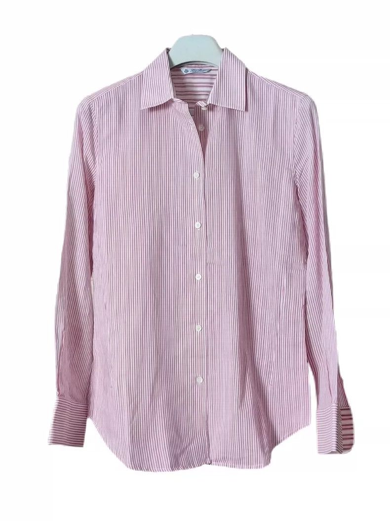 Loro Piana LORO PIANA Women's silk blend striped shirt Size S / US 4 / IT 40 - 1 Thumbnail
