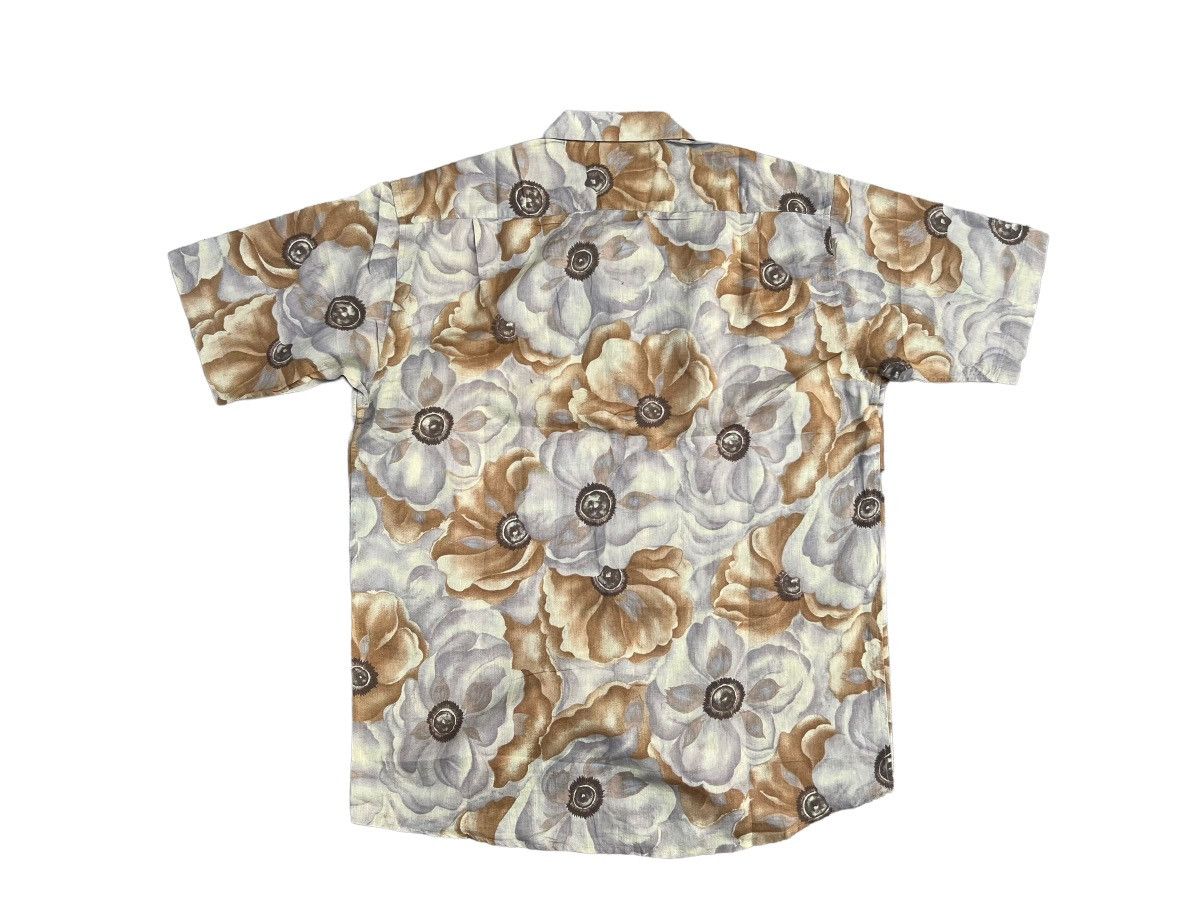 Lancel 90s Lancel Paris Psychedelic Flowers Linen Hawaiian Shirt Size US L / EU 52-54 / 3 - 2 Thumbnail