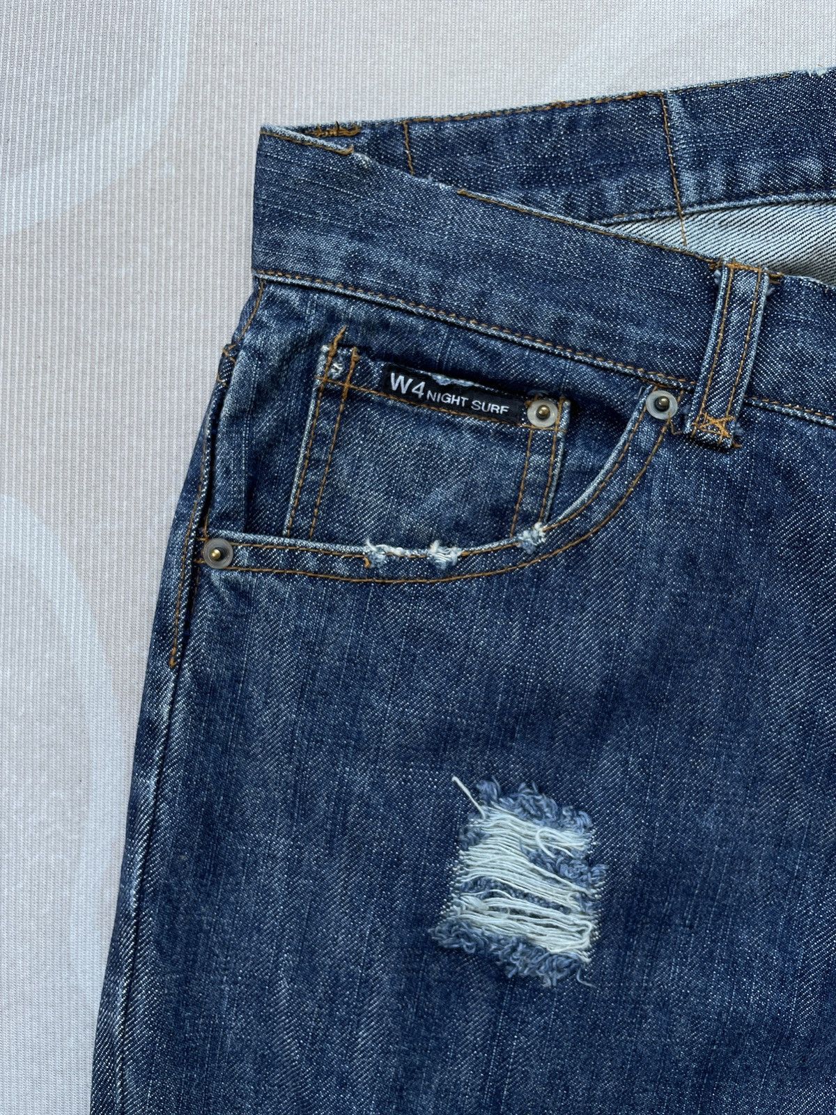 If Six Was Nine × Japanese Brand W Four Night Surf Baggy Jeans (P85) Size US 33 - 6 Thumbnail